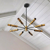 Lustre design avec spots tubes dorés | Marco Lucetti