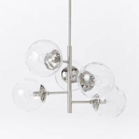Lustre design Bubble avec bulles en verre et branches chromées | Marco Lucetti