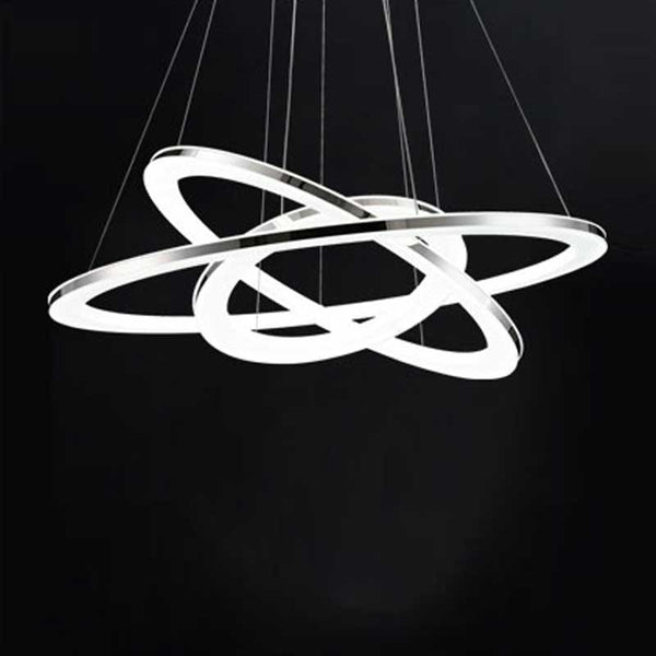 Lustre design chromé entrelacé - Rings | Marco Lucetti