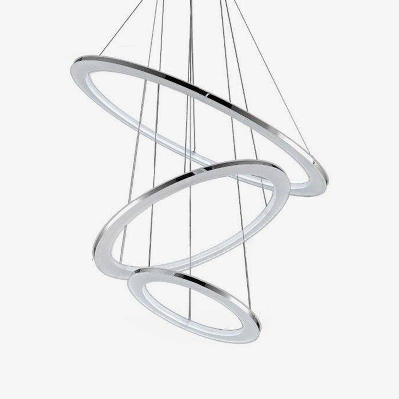 Lustre design chromé entrelacé - Rings | Marco Lucetti