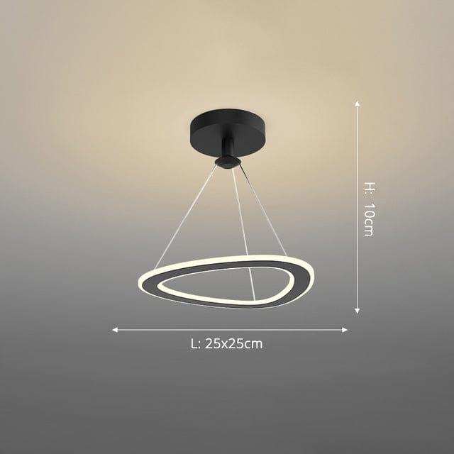 Lustre design Cyriac LED - Formes originales | Marco Lucetti Noir - D / Chaude