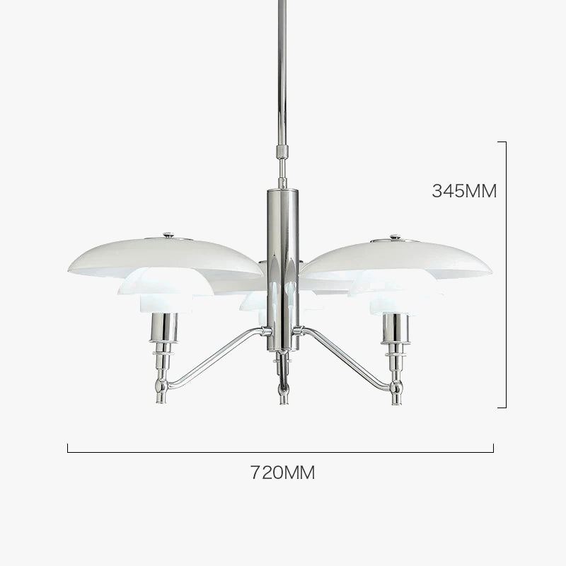 Lustre design danois à branches chromées. | Marco Lucetti