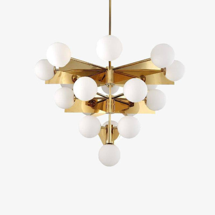 Lustre design doré à LED avec boules en verre | Marco Lucetti