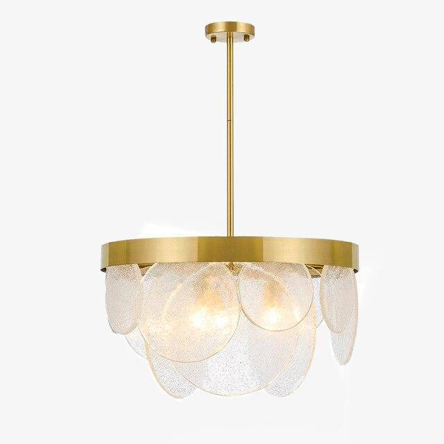 Lustre Design Doré avec Rond en Verre Blanc LED | Marco Lucetti