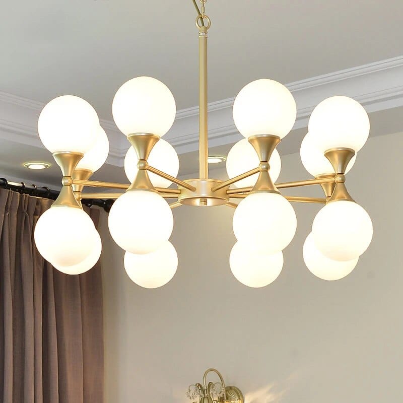 Lustre design doré cuivré. | Marco Lucetti