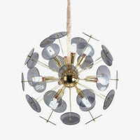 Lustre doré design avec plaques rondes fumées'aLuxury