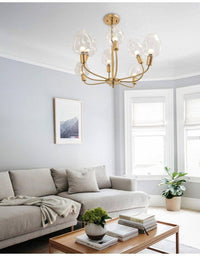 Lustre Design Doré Verre Fumé. | Marco Lucetti