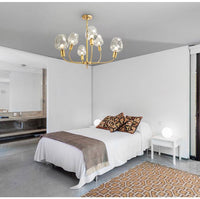 Lustre Design Doré Verre Fumé. | Marco Lucetti