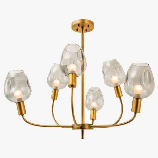 Lustre Design Doré Verre Fumé. | Marco Lucetti