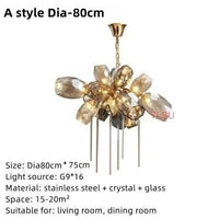 Lustre Design en Acier Inoxydable et Cristal avec LED Intégrée | Marco Lucetti