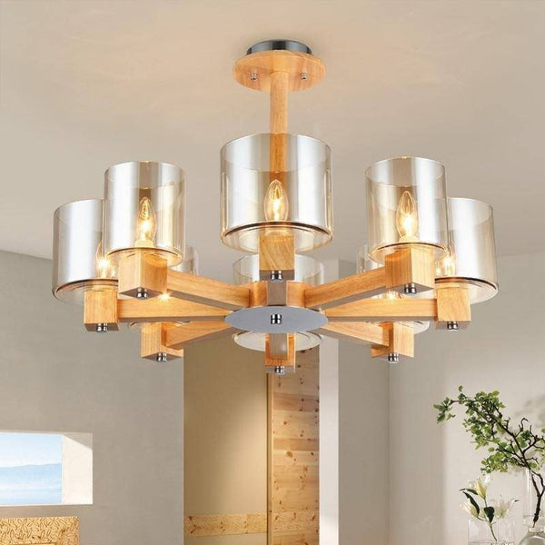 Lustre design en bois et verre | Marco Lucetti