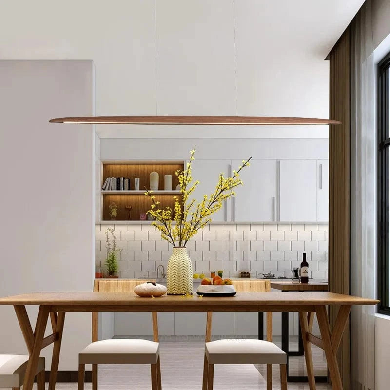 Lustre design en bois LED modernes pour îlot de cuisine by Woodlight | Marco Lucetti