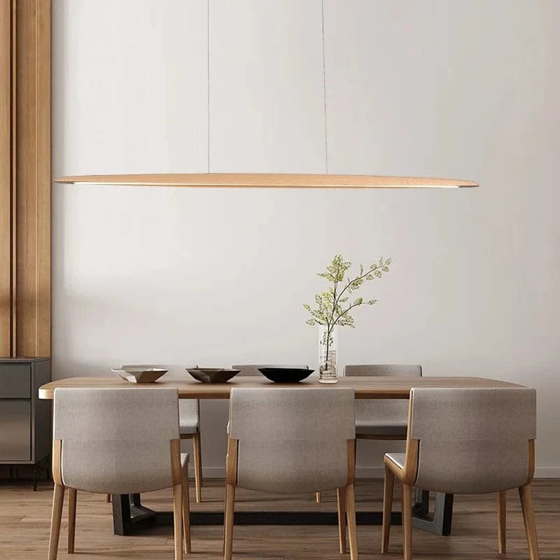 Lustre design en bois LED modernes pour îlot de cuisine by Woodlight | Marco Lucetti B / 120CM