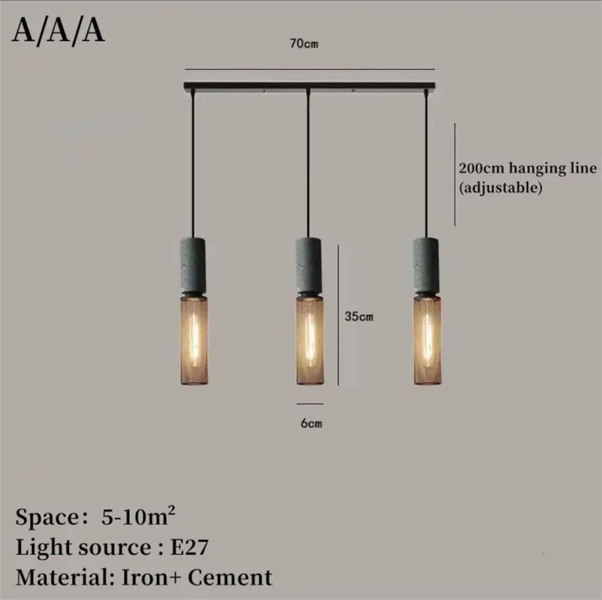 Lustre Design en Fer et Ciment | Marco Lucetti G / Blanc froid