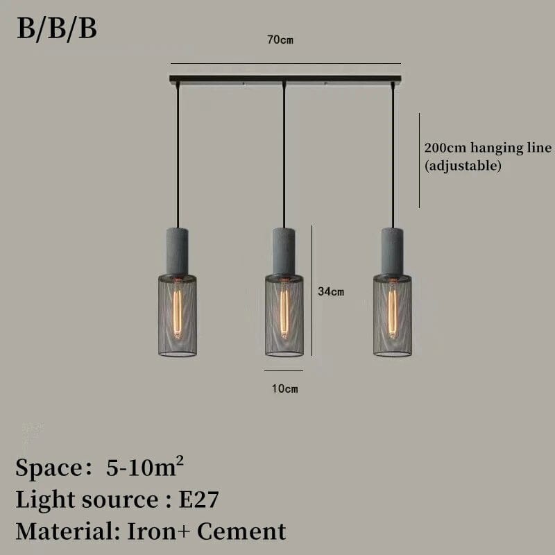 Lustre Design en Fer et Ciment | Marco Lucetti I / Blanc froid