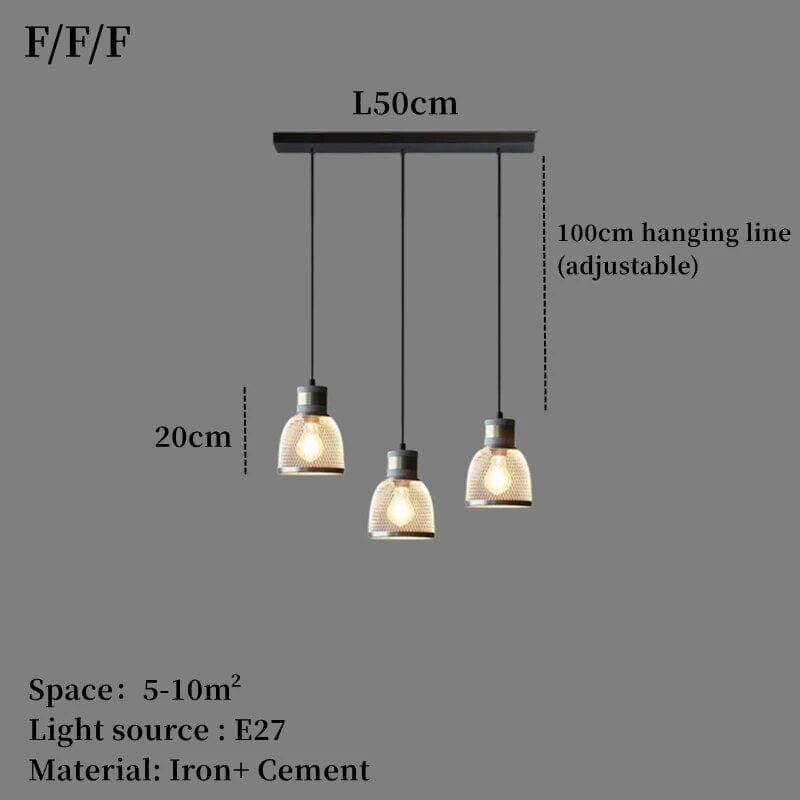 Lustre Design en Fer et Ciment | Marco Lucetti J / Blanc froid