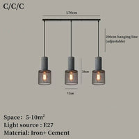 Lustre Design en Fer et Ciment | Marco Lucetti K / Blanc froid