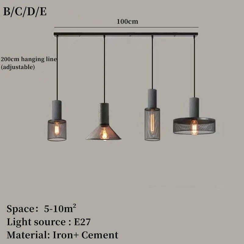 Lustre Design en Fer et Ciment | Marco Lucetti N / Blanc froid