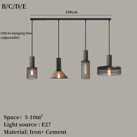 Lustre Design en Fer et Ciment | Marco Lucetti N / Blanc froid