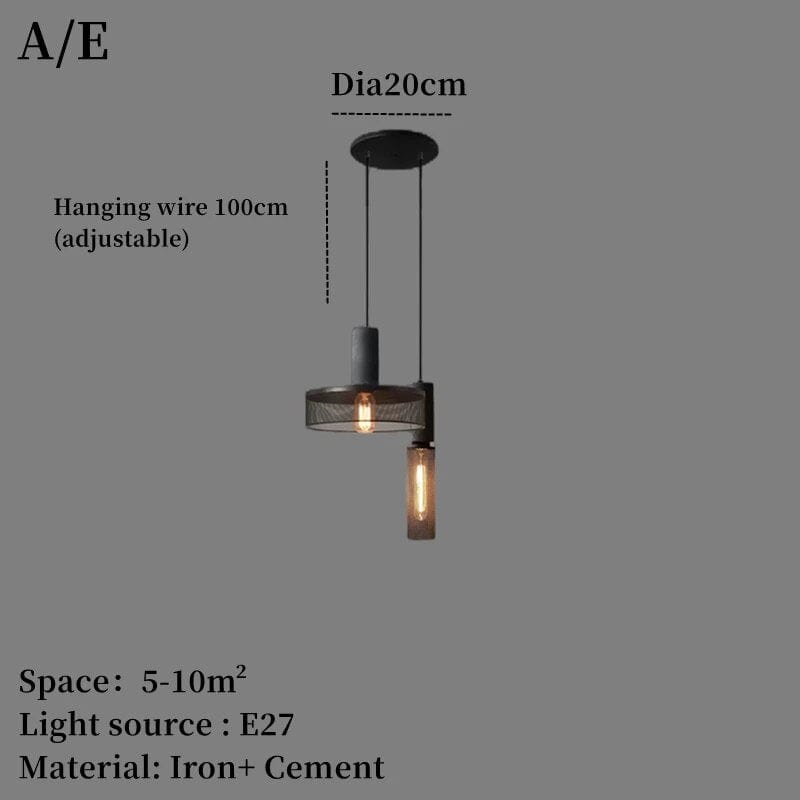 Lustre Design en Fer et Ciment | Marco Lucetti Q / Blanc froid