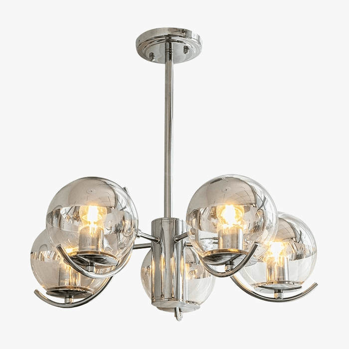 Lustre Design en Verre Chrome LED pour Décoration Intérieure | Marco Lucetti