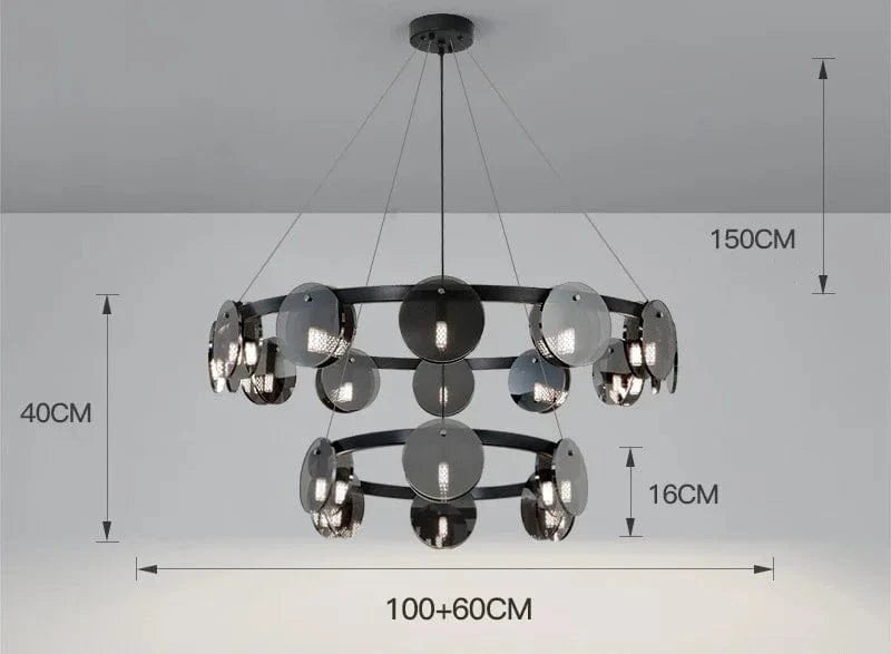 Lustre Design en Verre Nordique : Luminaire Décoratif Moderne | Marco Lucetti Diamètre 80 cm 60 cm / Changeable