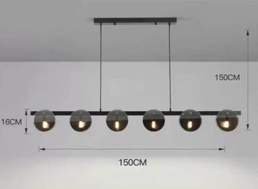 Lustre Design en Verre Nordique : Luminaire Décoratif Moderne | Marco Lucetti L150cm / Changeable