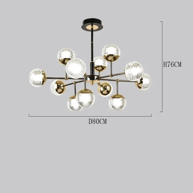 Lustre Design Fantaisie : Boules d'Éclairage Intérieur pour Salon | Marco Lucetti 12 têtes / Blanc froid