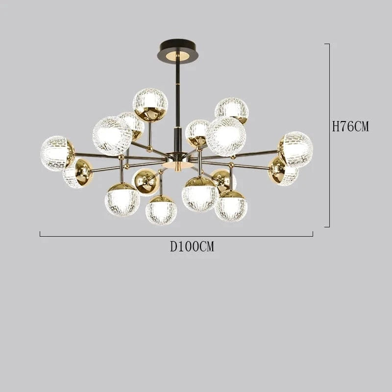 Lustre Design Fantaisie : Boules d'Éclairage Intérieur pour Salon | Marco Lucetti 16 têtes / Blanc froid