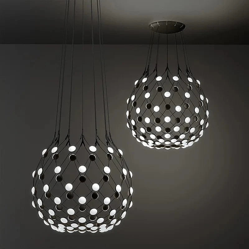Lustre Design Italien LED Nordique Noir-Blanc Salle à Manger Filet de Pêche | Marco Lucetti