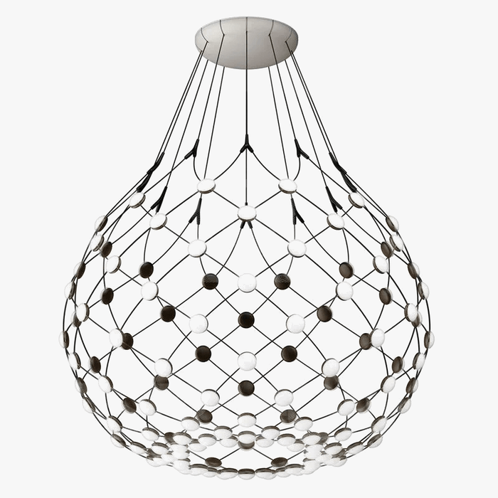 Lustre Design Italien LED Nordique Noir-Blanc Salle à Manger Filet de Pêche | Marco Lucetti