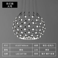 Lustre Design Italien LED Nordique Noir-Blanc Salle à Manger Filet de Pêche | Marco Lucetti Suspendu 100cm / Blanc chaud