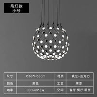 Lustre Design Italien LED Nordique Noir-Blanc Salle à Manger Filet de Pêche | Marco Lucetti Suspendu 63cm / Lumière naturelle