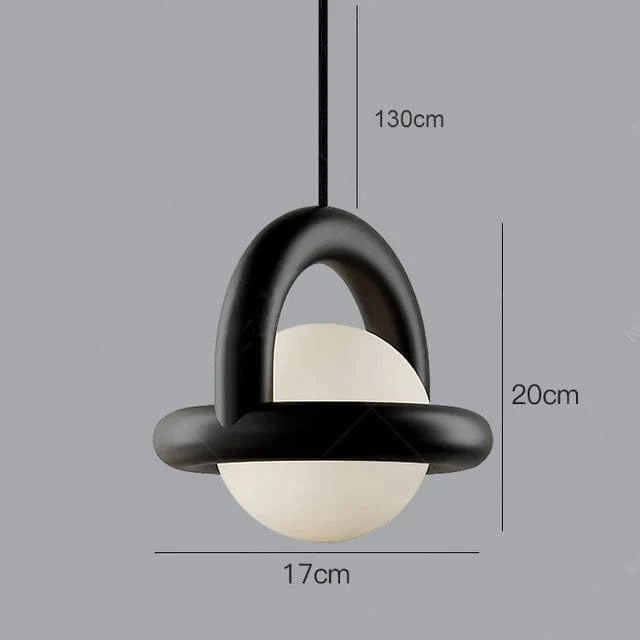 Lustre design Jupiter boule pour chambre ou café | Marco Lucetti Noir / Blanc chaud
