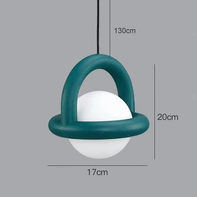Lustre design Jupiter boule pour chambre ou café | Marco Lucetti Vert / Blanc chaud