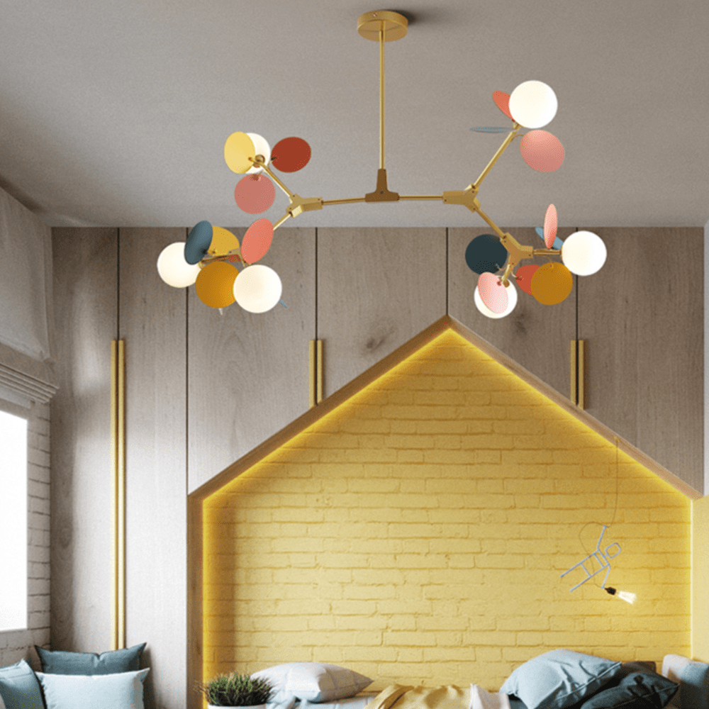 Lustre design Kebya avec lampes colorées | Marco Lucetti