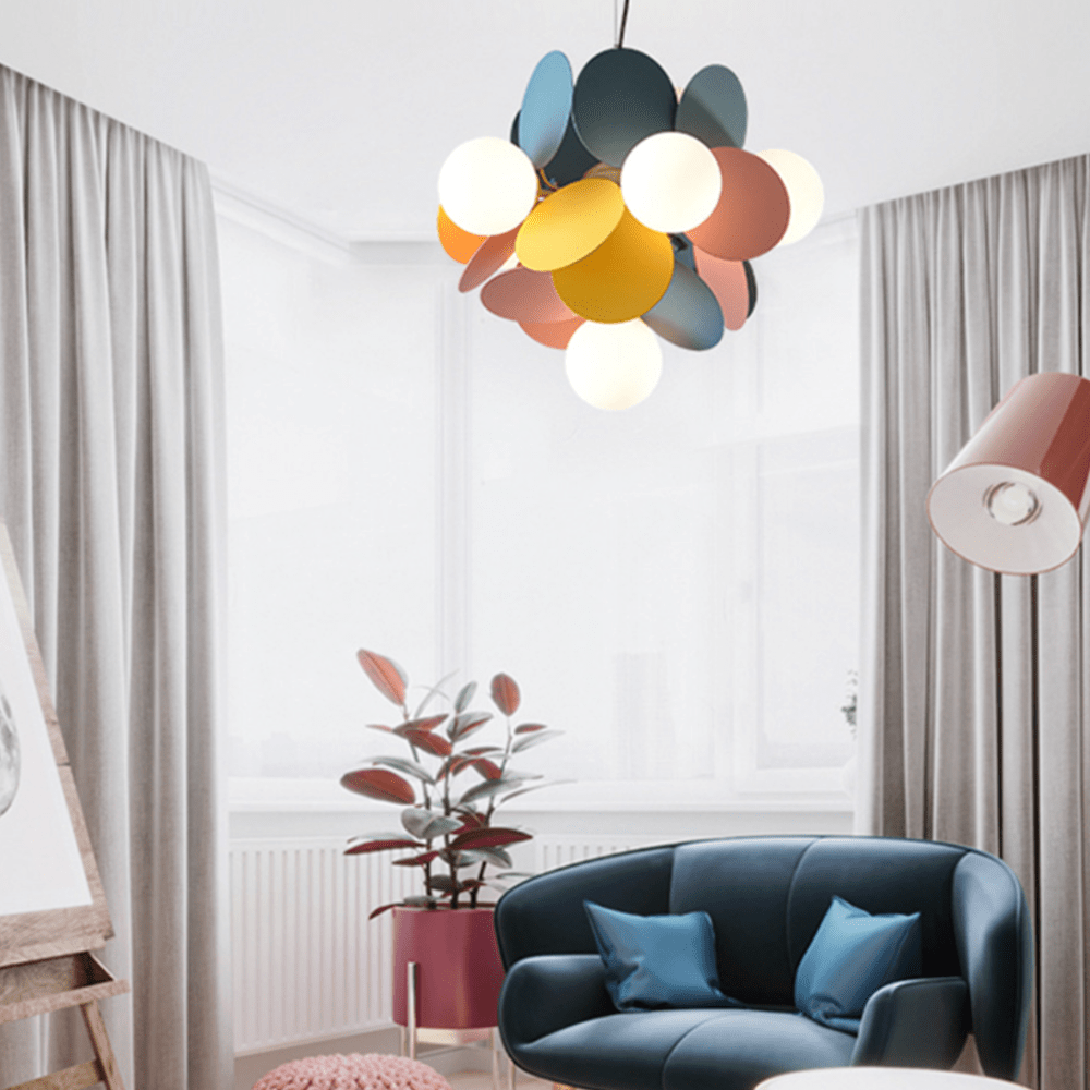 Lustre design Kebya avec lampes colorées | Marco Lucetti