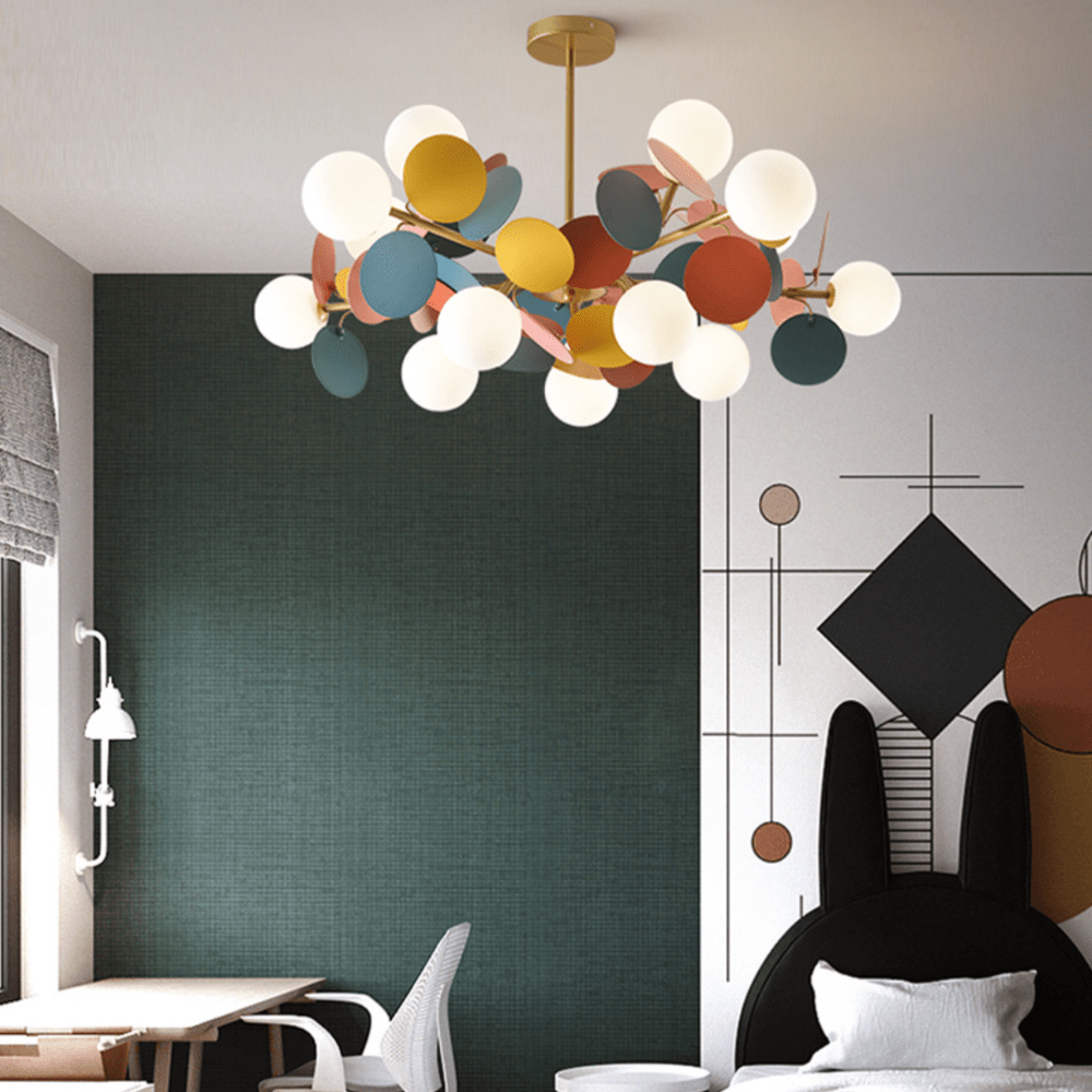 Lustre design Kebya avec lampes colorées | Marco Lucetti