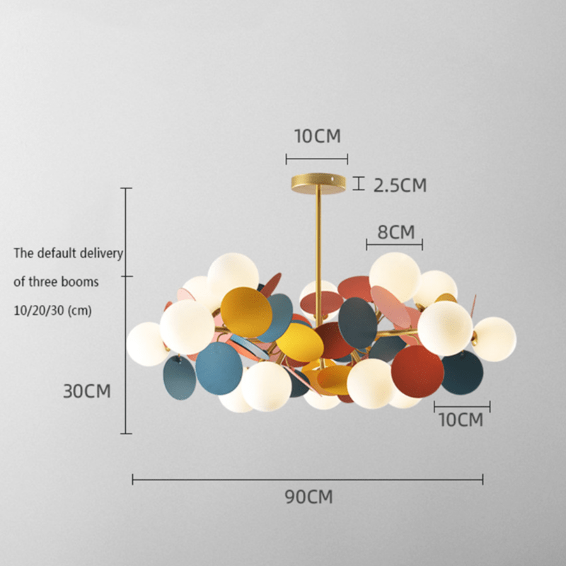 Lustre design Kebya avec lampes colorées | Marco Lucetti 90 x 30 cm