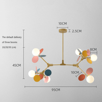 Lustre design Kebya avec lampes colorées | Marco Lucetti 95 x 45 cm
