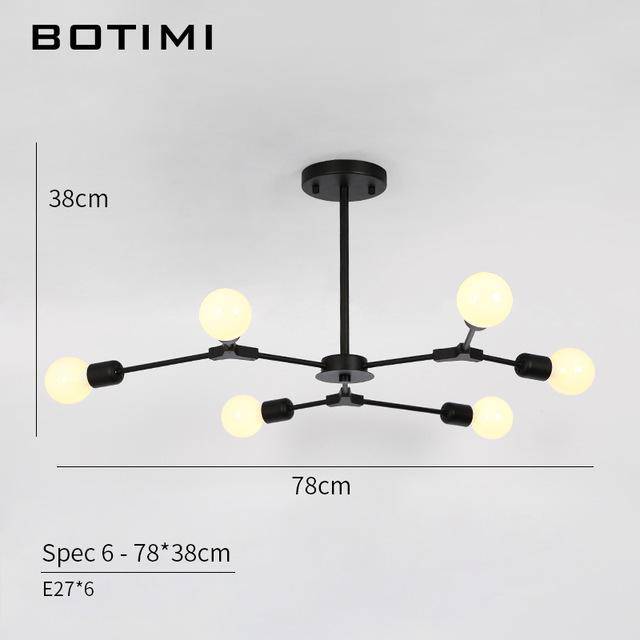 Lustre design LED à branches noires - Pendente. | Marco Lucetti 6 lampes