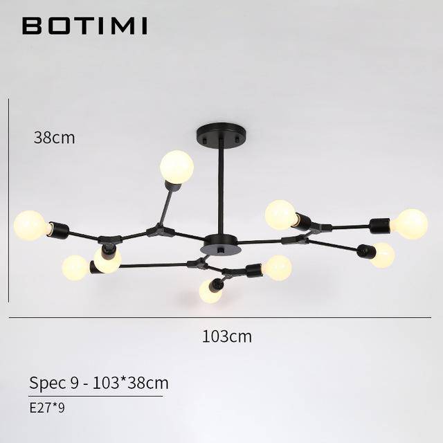 Lustre design LED à branches noires - Pendente. | Marco Lucetti 9 lampes