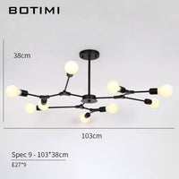 Lustre design LED à branches noires - Pendente. | Marco Lucetti 9 lampes