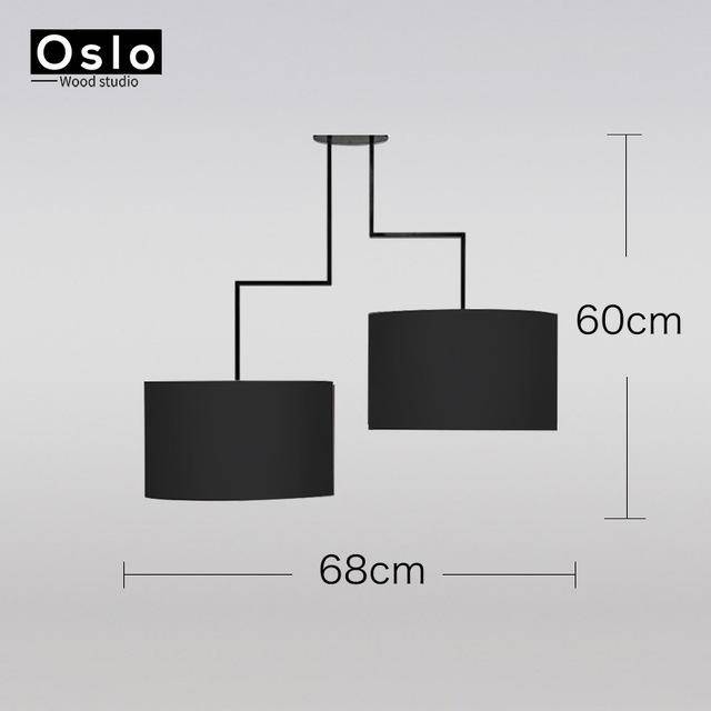 Lustre design LED Américain | Marco Lucetti Lustre noir - 2 lampes