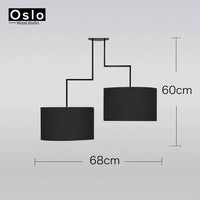 Lustre design LED Américain | Marco Lucetti Lustre noir - 2 lampes