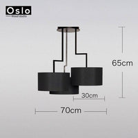 Lustre design LED Américain | Marco Lucetti Lustre noir - 3 lampes