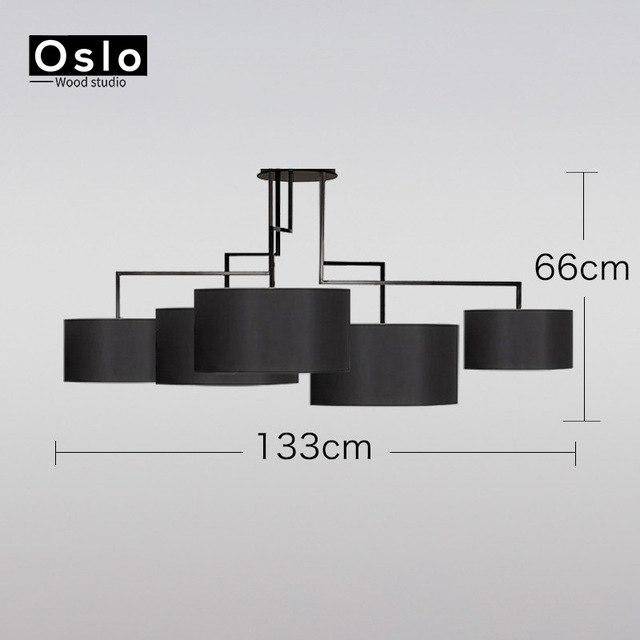 Lustre design LED Américain | Marco Lucetti Lustre noir - 5 lampes