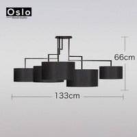 Lustre design LED Américain | Marco Lucetti Lustre noir - 5 lampes