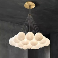 Lustre design LED - Boules lumineuses | Marco Lucetti 7 têtes blanches / Blanc froid