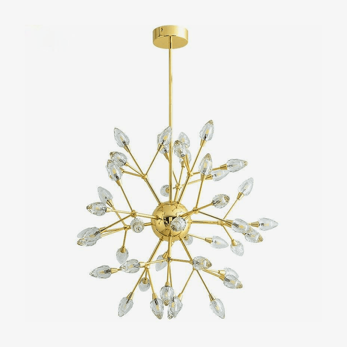 Lustre design LED doré à ampoules cristal | Marco Lucetti
